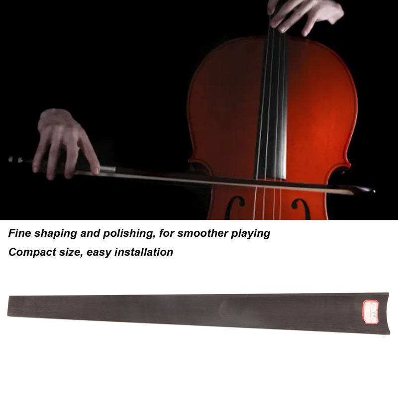 4/4 Cello Fingerboard Ebony Wood Cello Fretboard Replacement String Instrument