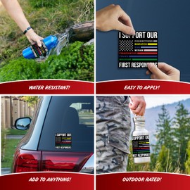 I Support Our First Responders Flag Decal - Large 5.5" Multi Color Thin Line Flag - Corrections Dispatch EMS Nurse Firefighter Police Military