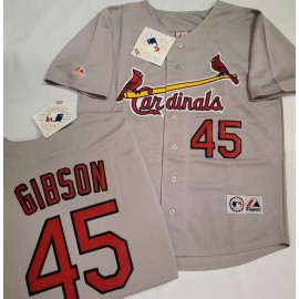 Majestic 1705 Majestic St Louis Cardinals BOB GIBSON Baseball Jersey GRAY New - XXL