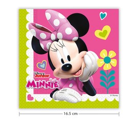 Procos 87864 - Papier-Servietten Minnie Happy Helpers, 20 Stück, Größe 33 x 33 cm, 2-lagige Motiv-Servietten, Mundtuch, Party-Geschirr, Geburtstag, Mottoparty