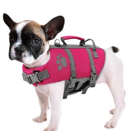Queenmore XS Dog Life Jacket, Puppy Life Jackets for Small Dogs, Small Dog Life Vest for Swimming, Lightweight Extra Small Dog Life Vest with Handle Adjustable Dog Life Vest for Boating, Cat Lifevest