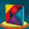 3D Magnetic Tangram Building Blocks Kids Brain Teaser Shape Recognition