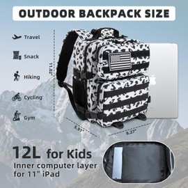 CtopxCone Tactical Military Backpack for Men and Women Army Assault Pack Bag Small Rucksack with Bottle Holder Work Gym Bag, 12l Heart Print, 12L, Modern, Custom