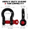 2 PCS Heavy Duty Lifting Slings Straps with D Ring