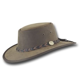 Barmah Hats Squashy Bronco Leather Hat 1022BL / 1022CH (XLarge, Rustic)