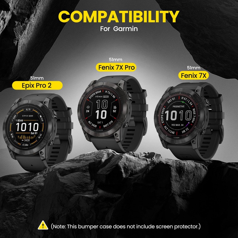 Tuocal 2 Pack Cases Compatible with Garmin Fenix 7X /