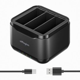 Fast Battery Charger Hub for DJI Osmo Action 4/3, 3 Channel Battery Charging Station for DJI Osmo Action 4/3 with Micro SD Card Slot, Type-C Quick Charge Battery Charging Case