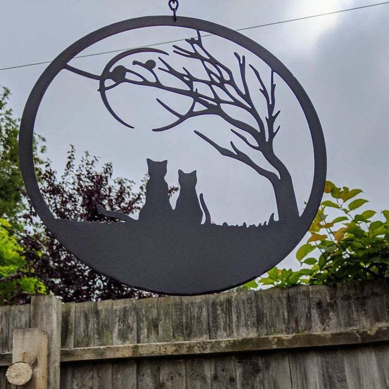 Metal Wall Art Cat Wall Hanging Decoration Metal Animal Ornament