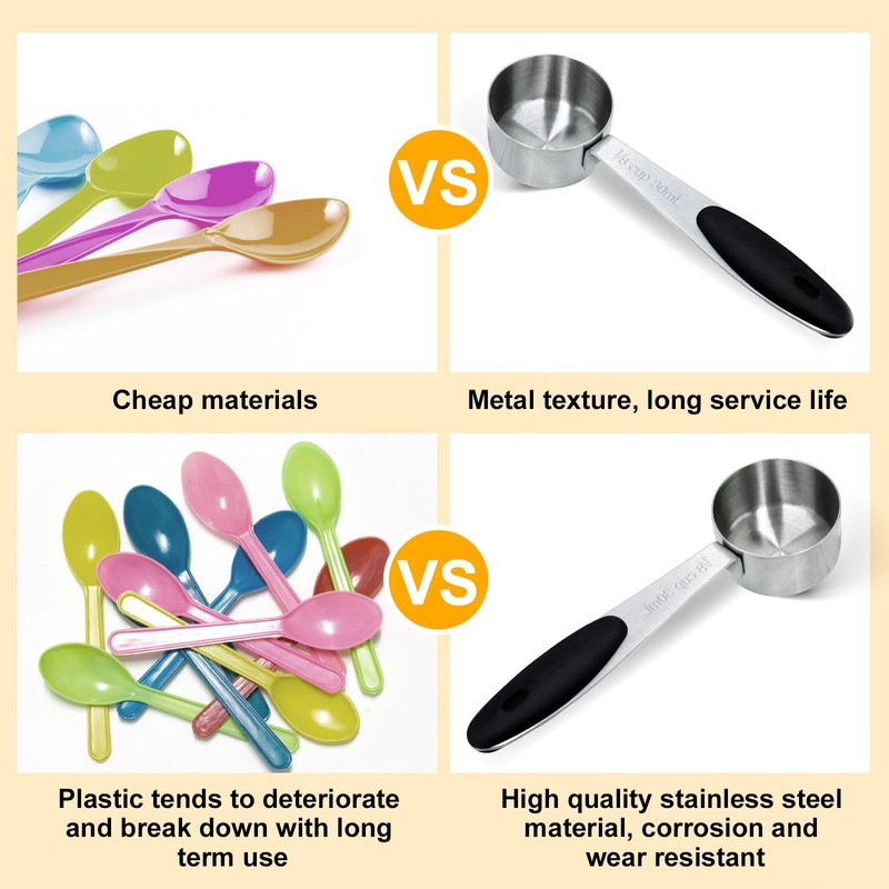 2 PCS Measuring Cup, Stainless Steel Coffee Small Measuring Scoop