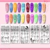 PH PandaHall 5pcs Nail Stamping Plates, Floral Pearl Necklace Nail