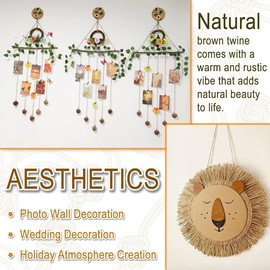 FUXINGONE Mecate de Yute, Cuerda de Yute, 2mm x 200m, Cuerda de Cordel Resistente, para Obras de Arte de Bricolaje,agrupación, Aplicaciones de jardinería