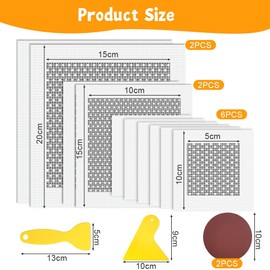 flintronic 14PCS Wandreparatur Patch Selbstklebendes, 2/4/6 Zoll Selbstklebendes Gipsplatten-Reparaturset zum Schnellen Reparieren Beschädigter Wände und Decken (Mit Messer * 2 + Schleifpapier * 2