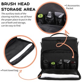 YUMTIM Carry Bag Compatible with Bissell SteamShot Steam Cleaner 39N7V/39N7A, Adjustable Compartments Storage Bag SteamShot Hard Surface Steam Cleaner Large Organizer Bag for Accessories（Bag Only）