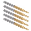 5Pcs 3Flute Flat End Milling Cutter Round Shank TiPlated Accessories