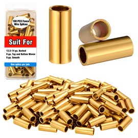 Blulu 100 Pack Fence Wire Splices for Barbed Wire Fencing Weather Resistant Crimping Sleeves for Fence Repair and Installation Works with 12.5-Gauge Barbed and 9-Gauge Fencing