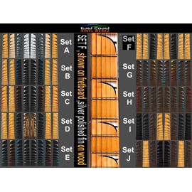 Block with Shark fin Decals 88 pc, Choose from 10 Sets in Gloss or Satin Finish- Guitar Neck Fret Markers Fingerboard Inlay Overlay for: Jackson Dean ESP Ibanez Gibson Fender (Set F Satin Finish)