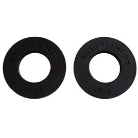 Ader - Par de placas fraccionales olímpicas - 1 libra/cada uno negro