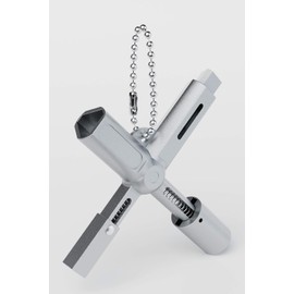 ABSINA Universal Key with 4 Profiles, Triangular Key, Square Key, Control Cabinet Key, Square Triangular Construction Key, Universal Key for Standard Cabinets and Locking Systems