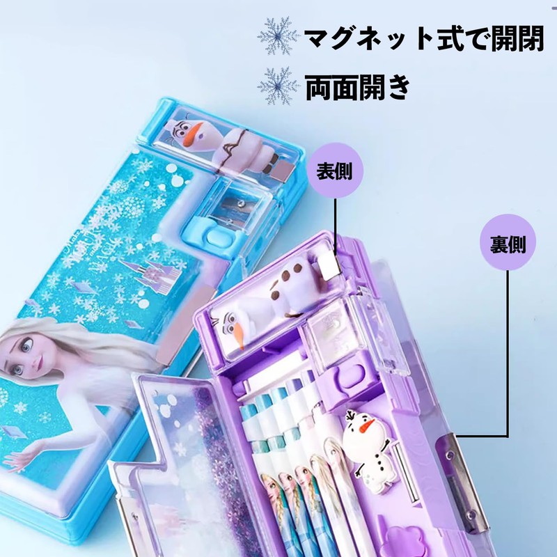 Pencil Case, Elementary School Students, Girls, Double-Sided Opening, Pencil Sharpener,