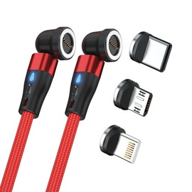 Realpower Magentic Cable 1 m 2 x Magnetic Red with Adapters