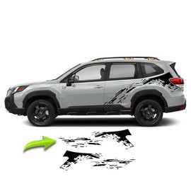 BENINI DESIGN STUDIO - Side Mud Splash Splatter Door Racing Stripe Decal Vinyl Graphics Kit Set Compatible with Subaru Forester 2017-2024 Wilderness Base and All Trim Levels Raptor Style (Blue)