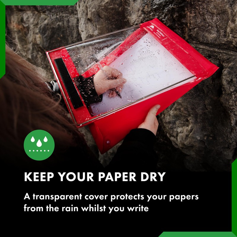 Paperdry Red A4 Landscape Waterproof Clipboard - Cold Proofing Agent,