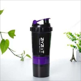 Ayaat Premium Shaker Bottle - 16oz, 500ML,Leak-Proof, BPA-Free - Perfectly Mix Protein Shakes & Smoothies - Your Fitness Companion - Black/Purple