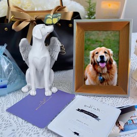 Killoywin Dog Memorial Gifts for Loss of Dog, Pet Memorial Stone for Dogs, Resin Angel Butterfly Statues, Pet Death Sympathy Gifts
