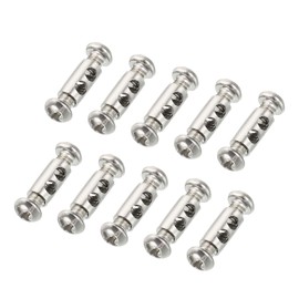 PATIKIL 5.3x10mm Wire Rope Clips, 10 Pcs Steel Cable Clamps 3mm Double Holes Wire Lock Rope Fittings Clip with M4*0.7 Screws for Cable