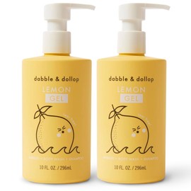Dabble & Dollop Lemon Body Wash & Shampoo - 3 in 1 Natural Bubble Bath for Kids, USA-Made, Paraben & Sulfate Free, Vegan, Gluten-Free, Tear-Free (10oz, Pack of 2)