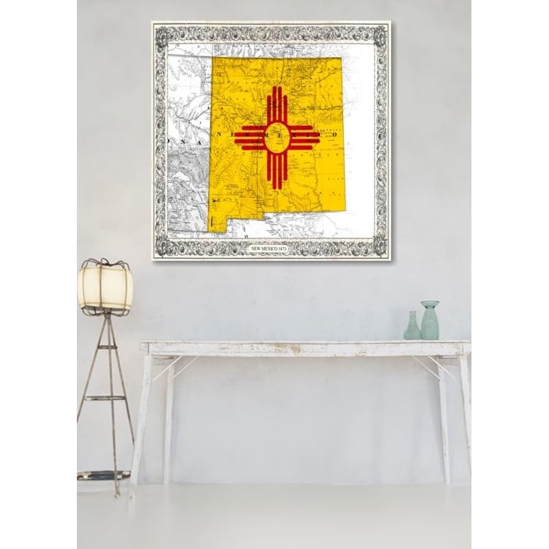 GRANDART.COM - New Mexico Color Map - Canvas Wall Art