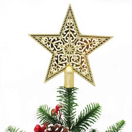 DUOLEIMI Tree Top Star Christmas Top Star 5.9 inches (15 cm) Christmas Tree Star Christmas Ornament Decoration Star Gold
