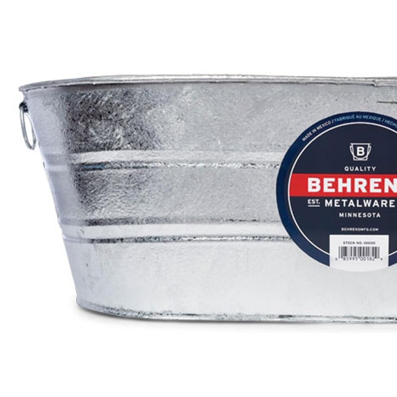 Behrens 16 Gallon Round Galvanized Weatherproof Steel Tub with Wire
