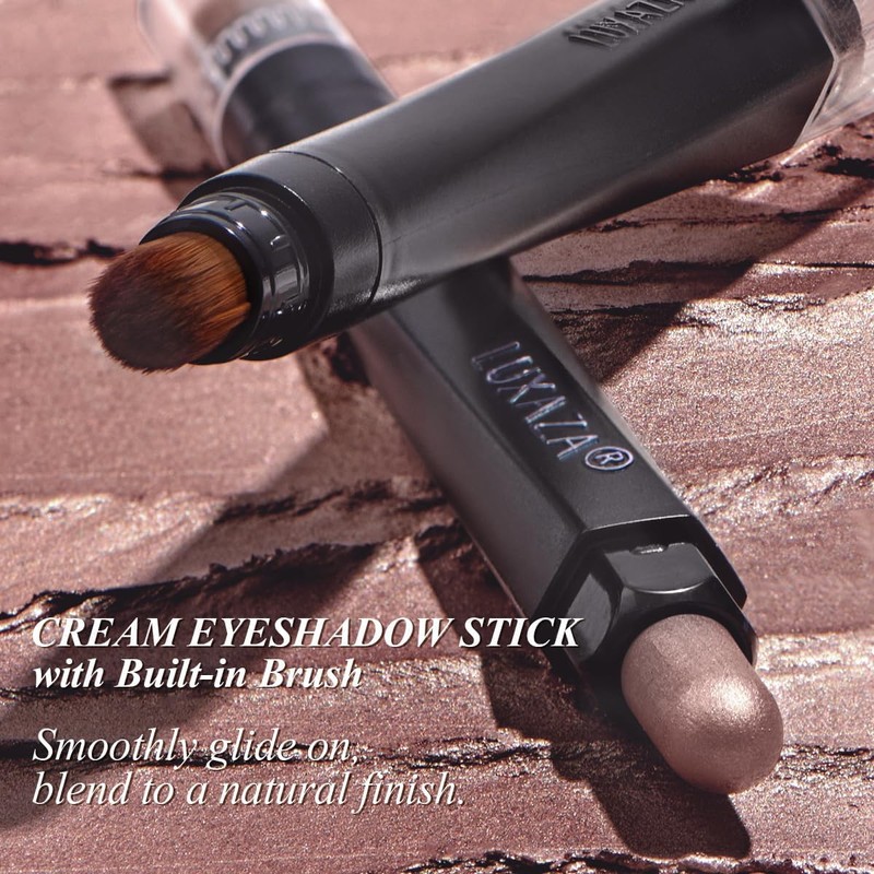 LUXAZA PRO Brown Eyeshadow Stick Makeup 3PCS Set, Neutral Shimmer