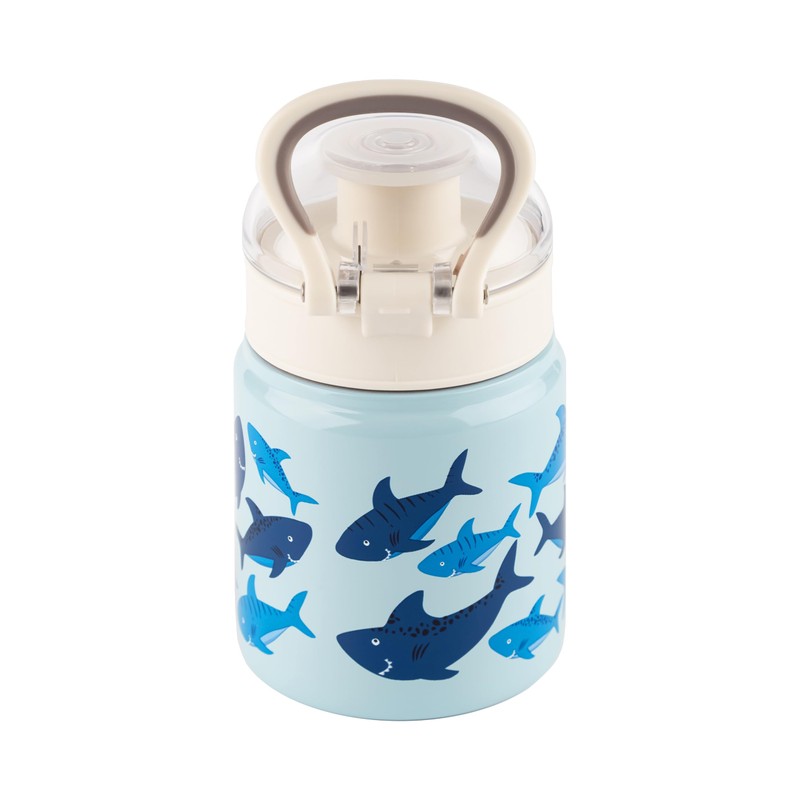 Stainless Steel Water Bottle, 400 ml, Children's Shark Design