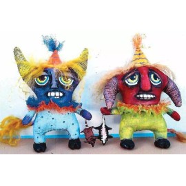 Frowning Francis Folk Art Cloth Folk Art Doll Pattern "Road Kill Party" By Susan Barmore