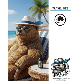 Hairy Bear’s Beard Conditioning Oil – Sandalwood | Organic Castor & Jojoba | Non-Greasy Beard Conditioner | 2 fl oz Pump Glass Bottle