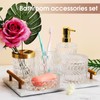 5Pcs Glass Bathroom Accessories Complete Set, Lotion Dispenser, Soap Dish,