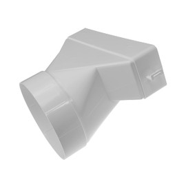 Vent Systems 204 x 60mm Rectangular Flat to Ø125mm Round Duct Connector - Short Horizontal Pipe Inlet, Outlet Coupling - Heating Cooling, Ventilation Port - HVAC System Duct Adapter