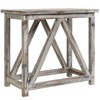 MyGift Rustic Torched Wood Farmhouse End Table, Rectangular Accent Sofa