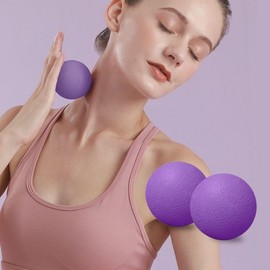Acupressure Yoga Massage Ball Peanut Home Training Double TPE Masa Purple