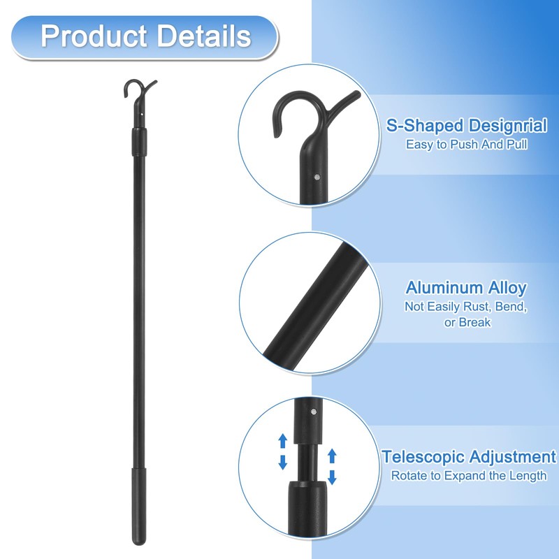 uxcell 14"-23" Draw Rod for Cordless Blinds, Telescopic Rod to