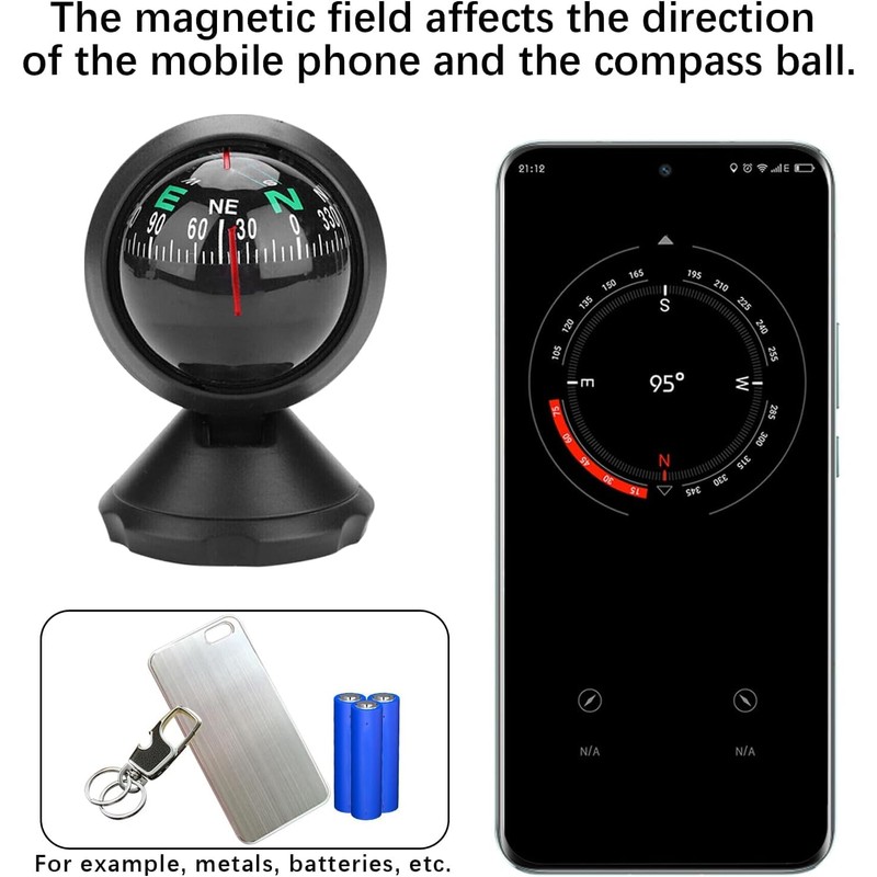 Car Compass, Bullet Compass, Boat Compass, Dashboard, Digital Navigation, Adjustable