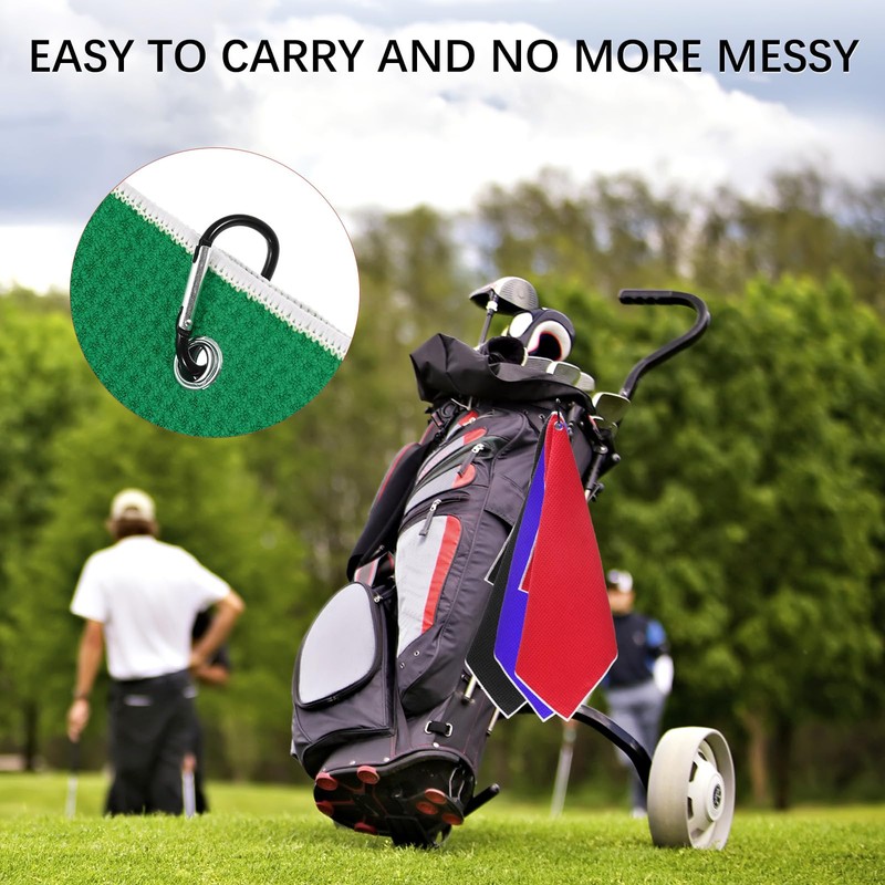 TIXIPEM 16" x 16" Golf Towel - Tri-Fold Microfiber Waffle