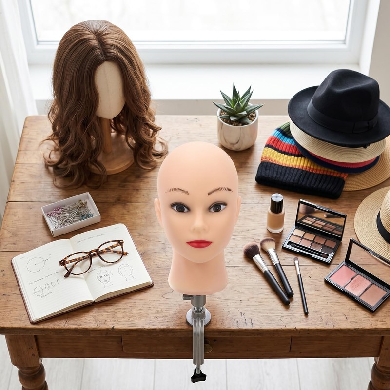 Bald Mannequin Head, PVC Manikin Head for Wigs Making and