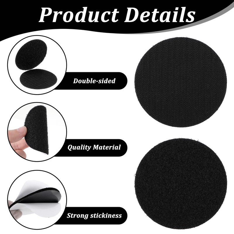 12 Pairs 3 Inch Referee Patch Hook and Loop Dots