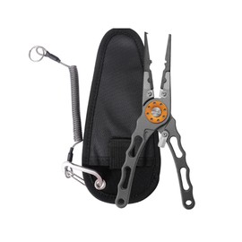 1pcs Wezxrauo Professional Fishing Pliers Set - Aluminum Alloy Hook Remover & Braid Line Cutter with Sheath, Lanyard & Stainless Steel Blades, Multi-Tool for Saltwater/Freshwater Anglers