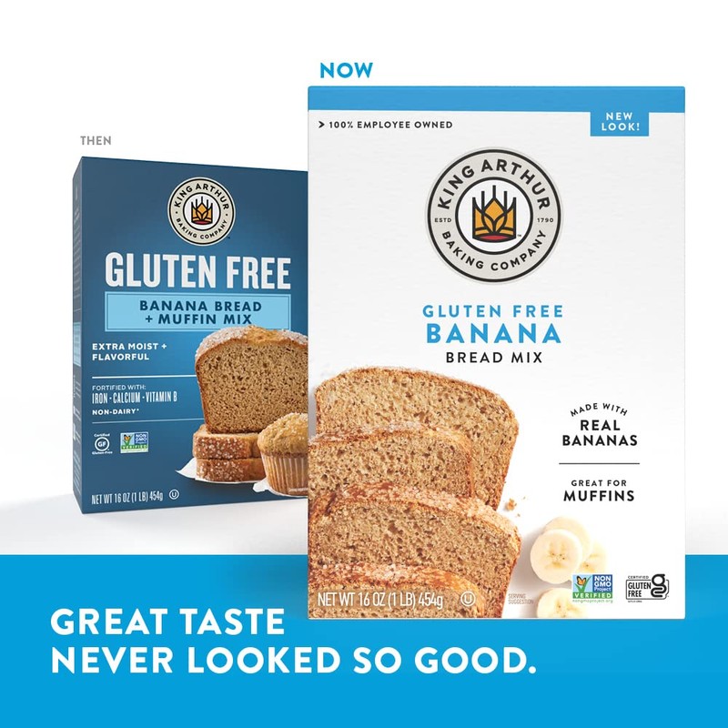 King Arthur, Gluten Free Banana Bread + Muffin Mix, Gluten-Free,