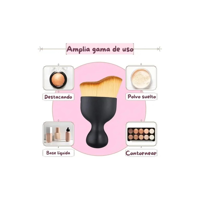 Brocha Curva Cuidado Facial Cerdas Suaves Maquillaje Base F