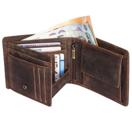 Hodalump Genuine Leather Men's Wallet in Gift Box with RFID Protection (6 Variants) Leather, brown